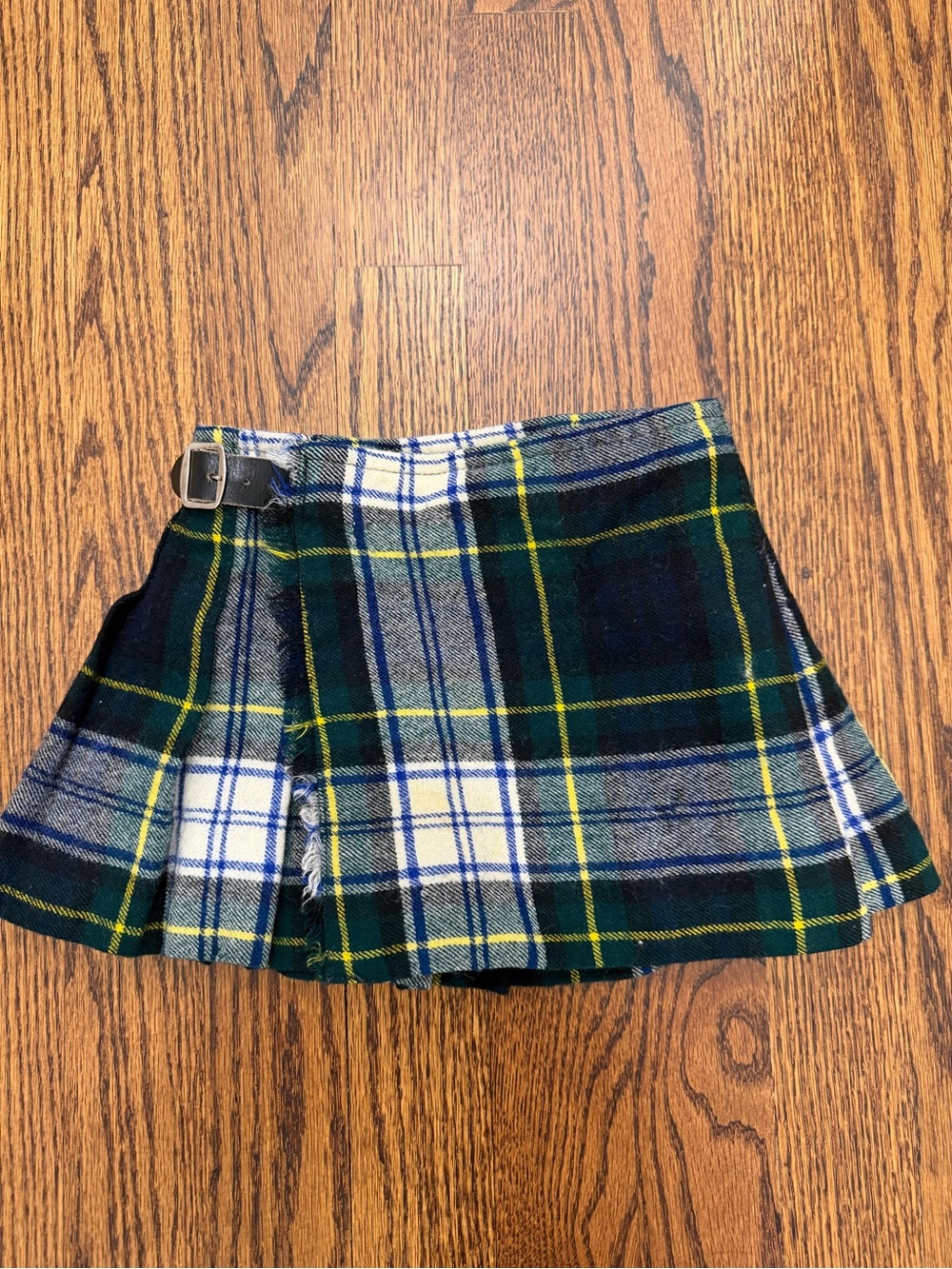 Harrods Green and Navy Plaid Kids Skirt